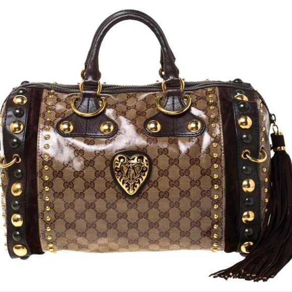 GUCCI BOSTON INDY BABOUSKA GG CRYSTAL  BAG - Picture 2 of 12